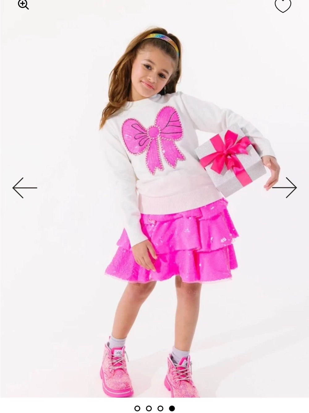NWT Lola and The Boys - Hot Pink Three Tier Sparkle Skirt - Girls Size 10